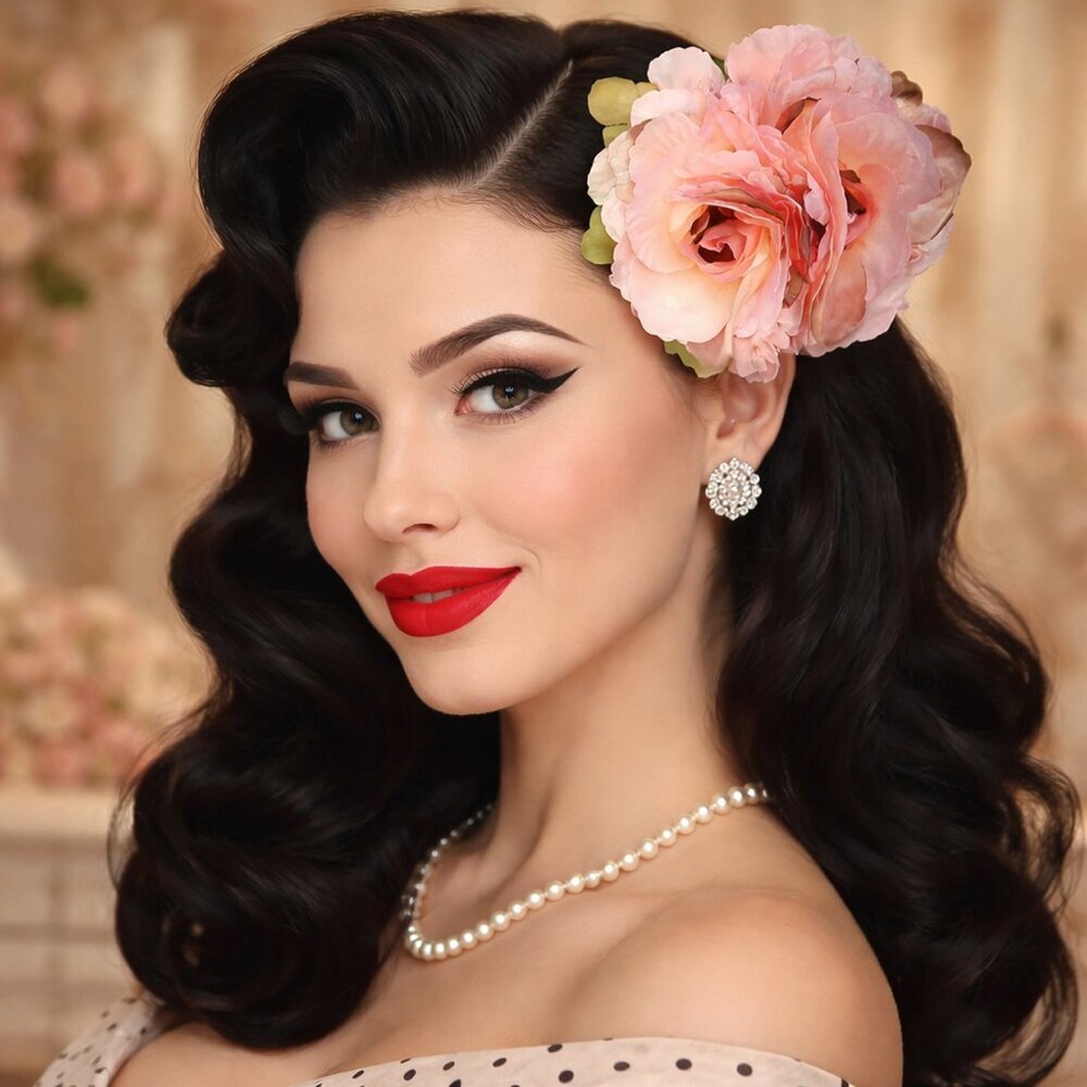 Pink Flower Hair Clip or Pin Cottagecore Pin Up Vintage Inspired Retro - Hey Viv